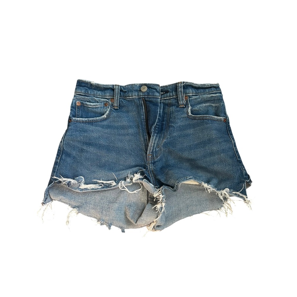 Abercrombie & Fitch High Rise Cutoff Denim Shorts Medium Wash Blue Size 26